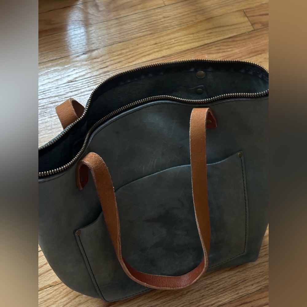 Stylish Gray and Tan Shoulder Bag